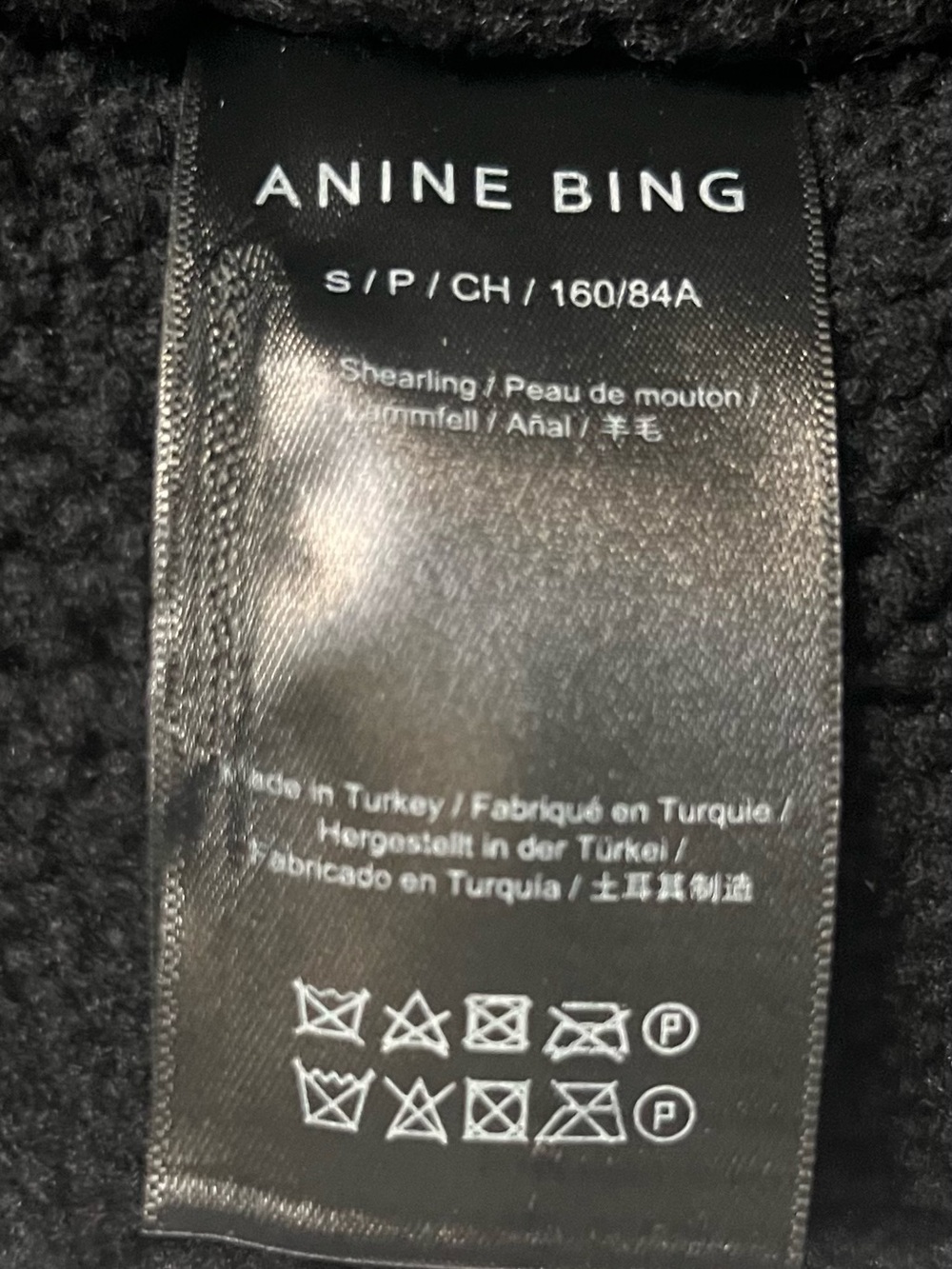 Anine Bing Henry Black 100% Shearling Jacket New Never Worn W/O Tags - Picture 10 of 14